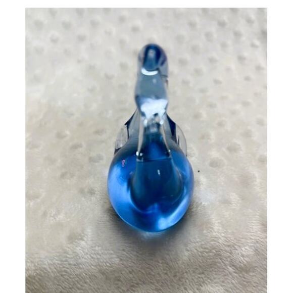 Vintage Cobalt Blue Bohemia Blown Glass Swan Paperweight/Table Decor - Picture 4 of 6
